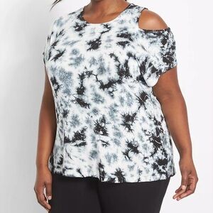NWT LIVI Activewear Top Women’s Tie Dye Cold Shoulder‎ Athletic Size 18/20
